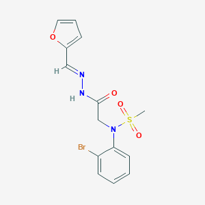 molecular formula C14H14BrN3O4S B301900 N-(2-bromophenyl)-N-{2-[2-(2-furylmethylene)hydrazino]-2-oxoethyl}methanesulfonamide 