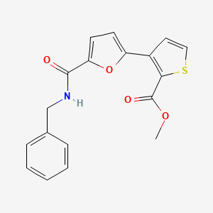 molecular formula C18H15NO4S B3019005 Methyl 3-[5-(benzylcarbamoyl)furan-2-yl]thiophene-2-carboxylate CAS No. 477851-63-1