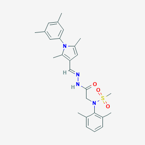 molecular formula C26H32N4O3S B301901 N-(2,6-dimethylphenyl)-N-[2-(2-{[1-(3,5-dimethylphenyl)-2,5-dimethyl-1H-pyrrol-3-yl]methylene}hydrazino)-2-oxoethyl]methanesulfonamide 