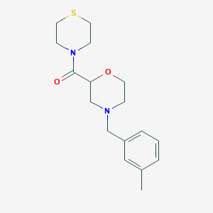 molecular formula C17H24N2O2S B3019014 4-[(3-Methylphenyl)methyl]-2-(thiomorpholine-4-carbonyl)morpholine CAS No. 2415491-16-4