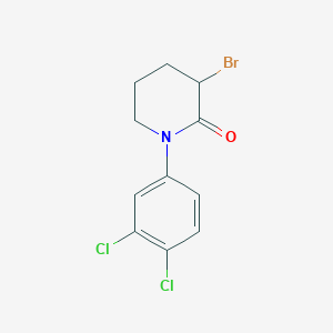molecular formula C11H10BrCl2NO B3019018 3-Bromo-1-(3,4-dichlorophenyl)piperidin-2-one CAS No. 1340429-43-7