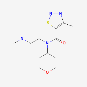 molecular formula C13H22N4O2S B3019040 N-(2-(二甲氨基)乙基)-4-甲基-N-(四氢-2H-吡喃-4-基)-1,2,3-噻二唑-5-甲酰胺 CAS No. 1795410-85-3