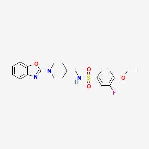 molecular formula C21H24FN3O4S B3019044 N-((1-(benzo[d]oxazol-2-yl)piperidin-4-yl)methyl)-4-ethoxy-3-fluorobenzenesulfonamide CAS No. 1797591-92-4