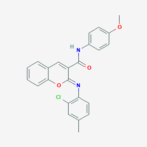 molecular formula C24H19ClN2O3 B3019048 (2Z)-2-[(2-chloro-4-methylphenyl)imino]-N-(4-methoxyphenyl)-2H-chromene-3-carboxamide CAS No. 1327194-24-0