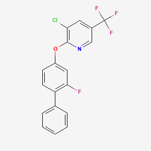 molecular formula C18H10ClF4NO B3019049 3-Chloro-2-[(2-fluoro[1,1'-biphenyl]-4-yl)oxy]-5-(trifluoromethyl)pyridine CAS No. 477846-74-5