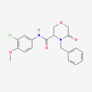 molecular formula C19H19ClN2O4 B3019051 4-benzyl-N-(3-chloro-4-methoxyphenyl)-5-oxomorpholine-3-carboxamide CAS No. 1351590-12-9