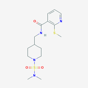 molecular formula C15H24N4O3S2 B3019052 N-{[1-(dimethylsulfamoyl)piperidin-4-yl]methyl}-2-(methylsulfanyl)pyridine-3-carboxamide CAS No. 2097897-36-2