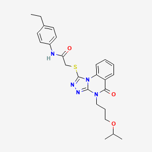 molecular formula C25H29N5O3S B3019054 N-(4-乙基苯基)-2-((4-(3-异丙氧基丙基)-5-氧代-4,5-二氢-[1,2,4]三唑并[4,3-a]喹唑啉-1-基)硫代)乙酰胺 CAS No. 1111020-14-4