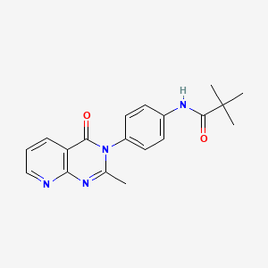 molecular formula C19H20N4O2 B3019057 N-(4-(2-甲基-4-氧代吡啶并[2,3-d]嘧啶-3(4H)-基)苯基)叔丁酰胺 CAS No. 921521-51-9
