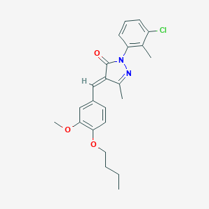 molecular formula C23H25ClN2O3 B301906 4-(4-butoxy-3-methoxybenzylidene)-2-(3-chloro-2-methylphenyl)-5-methyl-2,4-dihydro-3H-pyrazol-3-one 