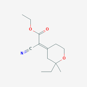 molecular formula C13H19NO3 B3019074 ethyl (2E)-cyano(2-ethyl-2-methyltetrahydro-4H-pyran-4-ylidene)ethanoate CAS No. 68018-96-2