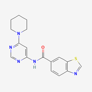 molecular formula C17H17N5OS B3019100 N-(6-(哌啶-1-基)嘧啶-4-基)苯并[d]噻唑-6-甲酰胺 CAS No. 1396864-51-9