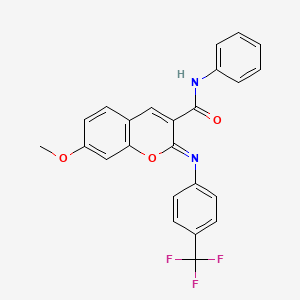 molecular formula C24H17F3N2O3 B3019107 (Z)-7-甲氧基-N-苯基-2-((4-(三氟甲基)苯基)亚氨基)-2H-色烯-3-甲酰胺 CAS No. 313976-01-1