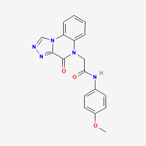 molecular formula C18H15N5O3 B3019112 N-(4-甲氧基苯基)-2-(4-氧代[1,2,4]三唑并[4,3-a]喹喔啉-5(4H)-基)乙酰胺 CAS No. 1359399-53-3