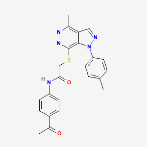 molecular formula C23H21N5O2S B3019194 N-(4-acetylphenyl)-2-((4-methyl-1-(p-tolyl)-1H-pyrazolo[3,4-d]pyridazin-7-yl)thio)acetamide CAS No. 1207039-78-8