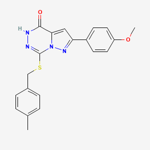 molecular formula C20H18N4O2S B3019195 2-(4-methoxyphenyl)-7-[(4-methylbenzyl)thio]pyrazolo[1,5-d][1,2,4]triazin-4(5H)-one CAS No. 946253-90-3
