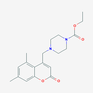 Ethyl 4-[(5,7-dimethyl-2-oxochromen-4-yl)methyl]piperazine-1-carboxylate