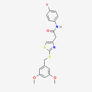 2-(2-((3,5-dimethoxybenzyl)thio)thiazol-4-yl)-N-(4-fluorophenyl)acetamide