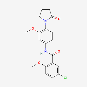 molecular formula C19H19ClN2O4 B3019202 5-chloro-2-methoxy-N-[3-methoxy-4-(2-oxopyrrolidin-1-yl)phenyl]benzamide CAS No. 941956-95-2