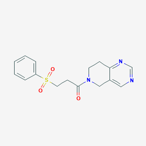 molecular formula C16H17N3O3S B3019203 1-(7,8-dihydropyrido[4,3-d]pyrimidin-6(5H)-yl)-3-(phenylsulfonyl)propan-1-one CAS No. 1705848-61-8