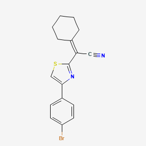molecular formula C17H15BrN2S B3019210 [4-(4-Bromo-phenyl)-thiazol-2-yl]-cyclohexylidene-acetonitrile CAS No. 381679-64-7