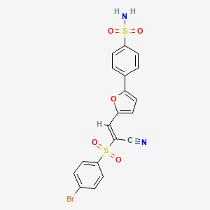 (E)-4-(5-(2-((4-bromophenyl)sulfonyl)-2-cyanovinyl)furan-2-yl)benzenesulfonamide