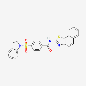 molecular formula C26H19N3O3S2 B3019226 4-(indolin-1-ylsulfonyl)-N-(naphtho[2,1-d]thiazol-2-yl)benzamide CAS No. 361170-49-2