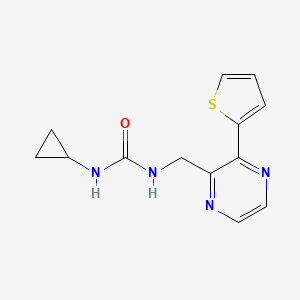 molecular formula C13H14N4OS B3019252 1-Cyclopropyl-3-((3-(thiophen-2-yl)pyrazin-2-yl)methyl)urea CAS No. 2034366-44-2