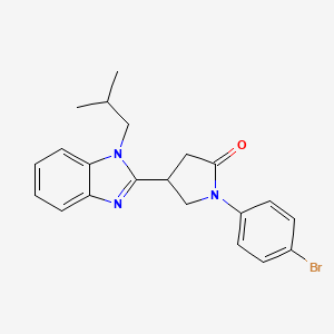 molecular formula C21H22BrN3O B3019257 1-(4-bromophenyl)-4-(1-isobutyl-1H-benzo[d]imidazol-2-yl)pyrrolidin-2-one CAS No. 847395-42-0