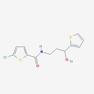 molecular formula C12H12ClNO2S2 B3019259 5-chloro-N-(3-hydroxy-3-(thiophen-2-yl)propyl)thiophene-2-carboxamide CAS No. 1421463-71-9