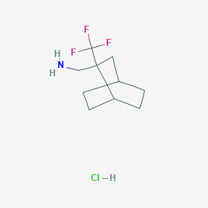 molecular formula C10H17ClF3N B3019264 [2-(Trifluoromethyl)-2-bicyclo[2.2.2]octanyl]methanamine;hydrochloride CAS No. 2247102-85-6