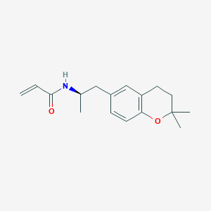 molecular formula C17H23NO2 B3019275 N-[(2R)-1-(2,2-Dimethyl-3,4-dihydrochromen-6-yl)propan-2-yl]prop-2-enamide CAS No. 2411179-71-8