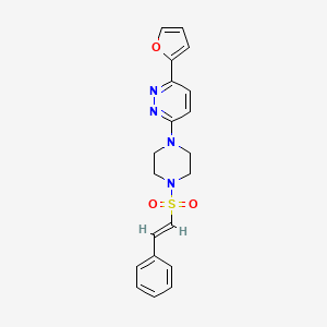 molecular formula C20H20N4O3S B3019281 (E)-3-(呋喃-2-基)-6-(4-(苯乙烯磺酰基)哌嗪-1-基)哒嗪 CAS No. 1021031-54-8