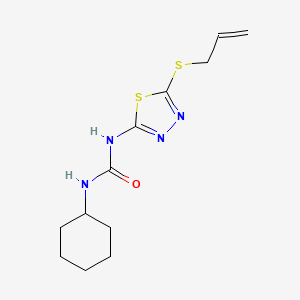 molecular formula C12H18N4OS2 B3019284 1-(5-(Allylthio)-1,3,4-thiadiazol-2-yl)-3-cyclohexylurea CAS No. 898461-80-8