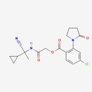 molecular formula C19H20ClN3O4 B3019285 [(1-Cyano-1-cyclopropylethyl)carbamoyl]methyl 4-chloro-2-(2-oxopyrrolidin-1-yl)benzoate CAS No. 1427646-66-9