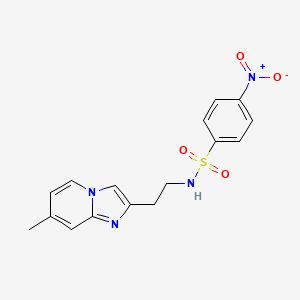 molecular formula C16H16N4O4S B3019286 N-(2-(7-methylimidazo[1,2-a]pyridin-2-yl)ethyl)-4-nitrobenzenesulfonamide CAS No. 868978-86-3