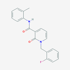 molecular formula C20H17FN2O2 B3019287 1-(2-fluorobenzyl)-2-oxo-N-(o-tolyl)-1,2-dihydropyridine-3-carboxamide CAS No. 899754-27-9