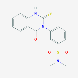 molecular formula C17H17N3O3S2 B3019290 N,N,4-trimethyl-3-(4-oxo-2-sulfanyl-3,4-dihydroquinazolin-3-yl)benzene-1-sulfonamide CAS No. 556016-59-2