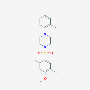 molecular formula C21H28N2O3S B3019312 1-(2,4-Dimethylphenyl)-4-((4-methoxy-2,5-dimethylphenyl)sulfonyl)piperazine CAS No. 694461-21-7