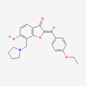 (Z)-2-(4-ethoxybenzylidene)-6-hydroxy-7-(pyrrolidin-1-ylmethyl)benzofuran-3(2H)-one