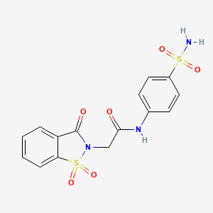 molecular formula C15H13N3O6S2 B3019317 2-(1,1-dioxido-3-oxobenzo[d]isothiazol-2(3H)-yl)-N-(4-sulfamoylphenyl)acetamide CAS No. 454175-20-3