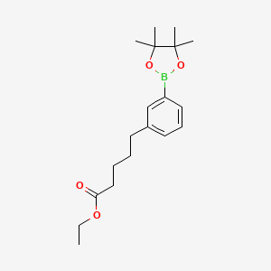 molecular formula C19H29BO4 B3019320 3-(4-Carboethoxybutyl)phenylboronic acid, pinacol ester CAS No. 2096337-99-2