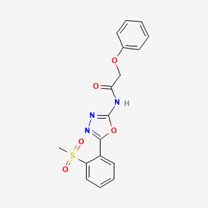 molecular formula C17H15N3O5S B3019327 N-[5-(2-methylsulfonylphenyl)-1,3,4-oxadiazol-2-yl]-2-phenoxyacetamide CAS No. 886925-65-1