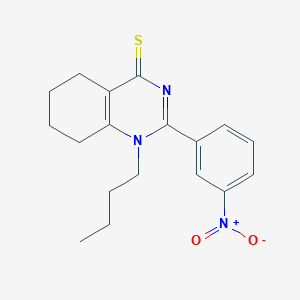 molecular formula C18H21N3O2S B3019333 1-Butyl-2-(3-nitrophenyl)-5,6,7,8-tetrahydroquinazoline-4-thione CAS No. 462069-11-0