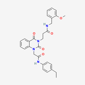 3-(1-(2-((4-ethylphenyl)amino)-2-oxoethyl)-2,4-dioxo-1,2-dihydroquinazolin-3(4H)-yl)-N-(2-methoxybenzyl)propanamide