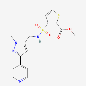 molecular formula C16H16N4O4S2 B3019338 Methyl 3-[(2-methyl-5-pyridin-4-ylpyrazol-3-yl)methylsulfamoyl]thiophene-2-carboxylate CAS No. 2309749-53-7