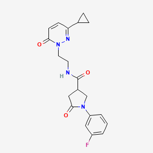 N-(2-(3-cyclopropyl-6-oxopyridazin-1(6H)-yl)ethyl)-1-(3-fluorophenyl)-5-oxopyrrolidine-3-carboxamide