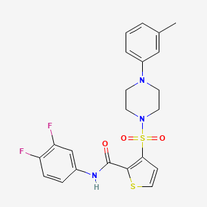 molecular formula C22H21F2N3O3S2 B3019367 N-(3,4-difluorophenyl)-3-((4-(m-tolyl)piperazin-1-yl)sulfonyl)thiophene-2-carboxamide CAS No. 1207014-82-1