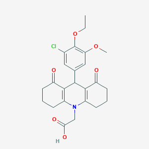molecular formula C24H26ClNO6 B301937 (9-(3-chloro-4-ethoxy-5-methoxyphenyl)-1,8-dioxo-2,3,4,5,6,7,8,9-octahydro-10(1H)-acridinyl)acetic acid 