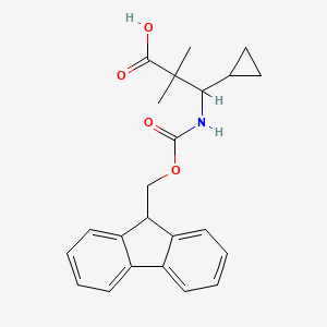 molecular formula C23H25NO4 B3019379 3-Cyclopropyl-3-(9H-fluoren-9-ylmethoxycarbonylamino)-2,2-dimethylpropanoic acid CAS No. 2377031-07-5